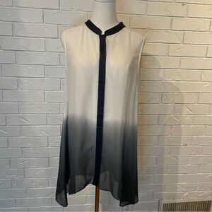 Eileen Fisher 100% Silk Asymmetrical Sleeveless Tunic Blouse L